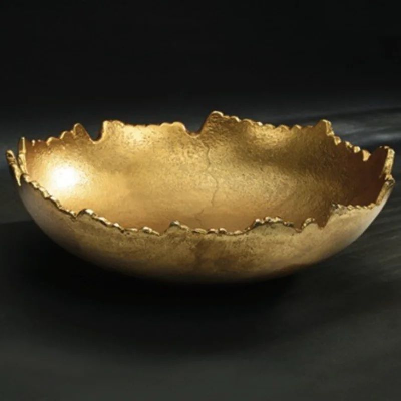 Mercer41 9" Gold Abstract Torn Texture Serving Bowl | Wayfair | Wayfair North America