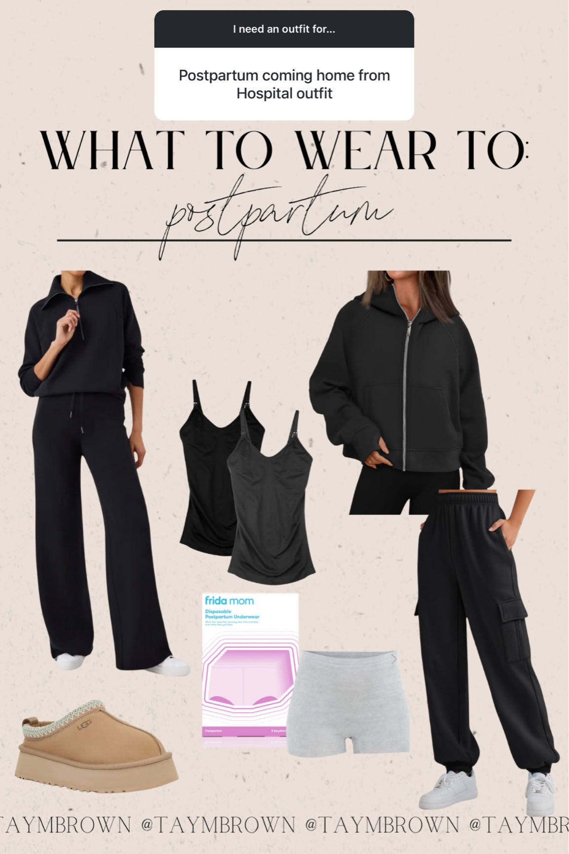 Postpartum going home outfit — dark, baggy/comfy clothing and a nursing tank/bra is key!!  

Spanx 15% off discount code: TAYLORXSPANX

#LTKBaby #LTKBump #LTKStyleTip
