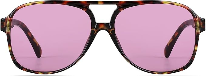 Vintage Retro 70s Sunglasses for Women Men Classic Large Squared Aviator Frame UV400 Trendy Orang... | Amazon (US)