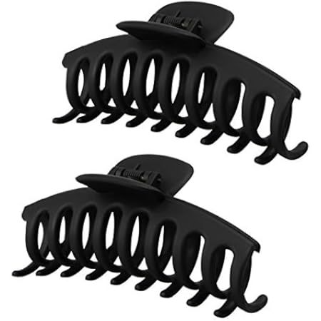 2 Pack Big Hair Claw Clips Nonslip Large Claw Clip for Women and Girls Hair,Strong Hold Grips Hair A | Amazon (US)