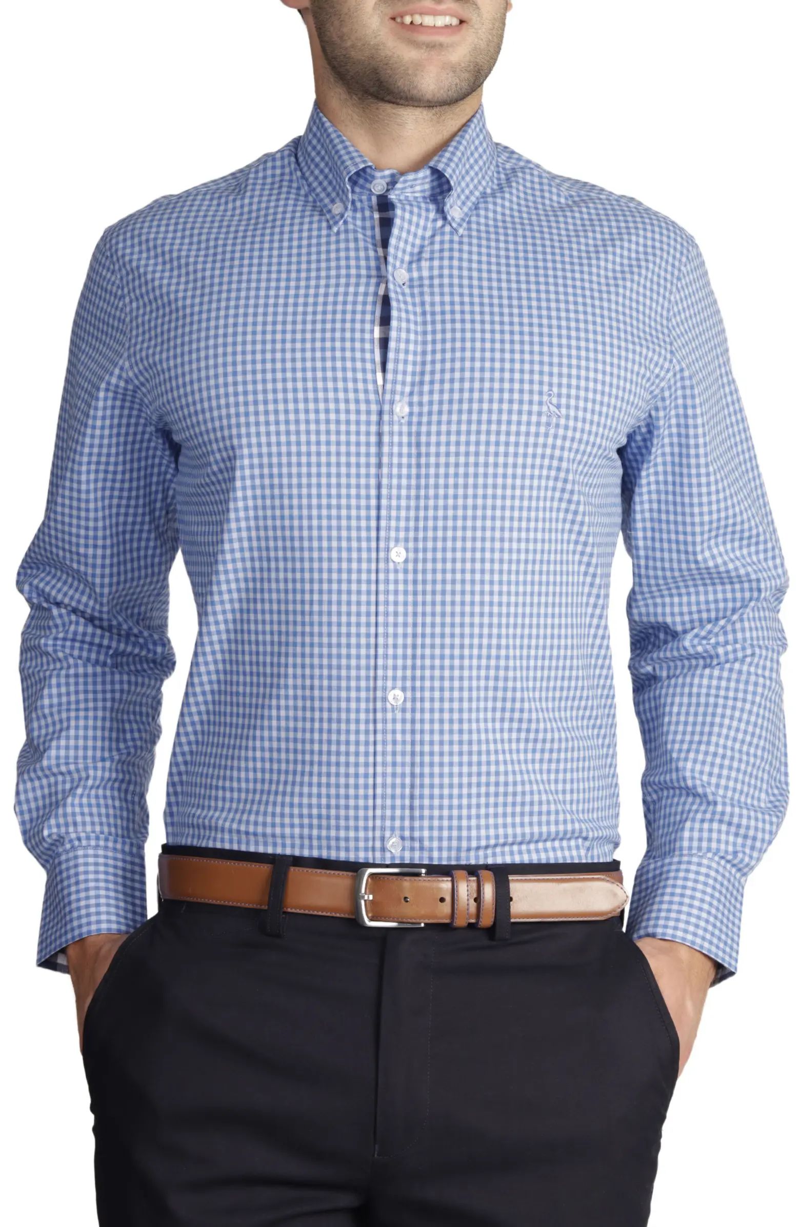 Regular Fit Gingham Stretch Button-Down Shirt | Nordstrom Rack