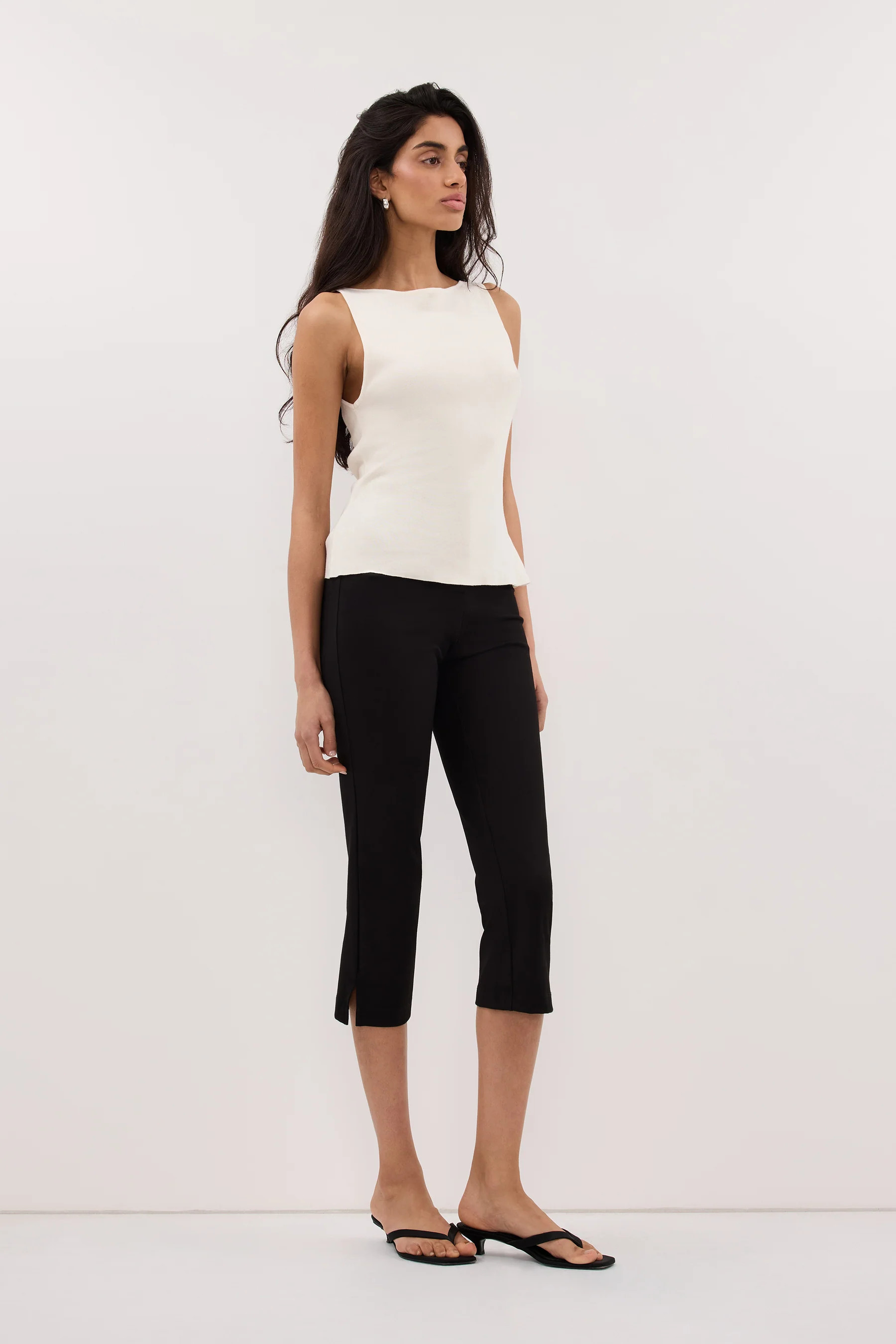 SABRE CREAM KNIT BOAT NECK TANK | DISSH