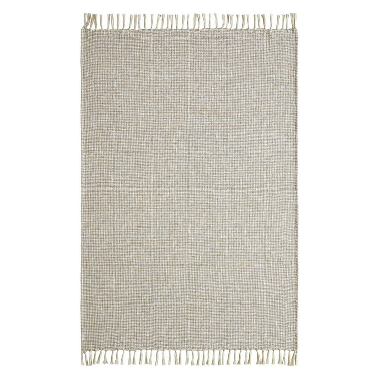 My Texas House Casey Taupe Marled Tassel Cotton Polyester Throw, 50" x 70" | Walmart (US)