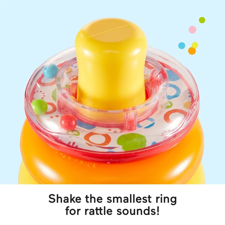 Fisher-Price Baby Stacking Toy Rock-a-Stack, Roly-Poly Base with 5 Colorful Rings for Ages 6+ Mon... | Walmart (US)