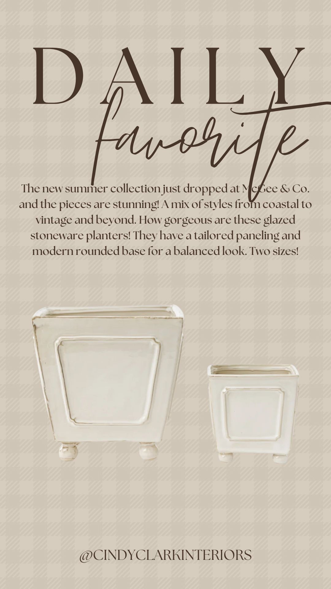 The new summer collection just dropped at McGee & Co. and the pieces are stunning! A mix of styles from coastal to vintage and beyond. How gorgeous are these glazed stoneware planters! They have a tailored paneling and modern rounded base for a balanced look. Two sizes!

#LTKHome