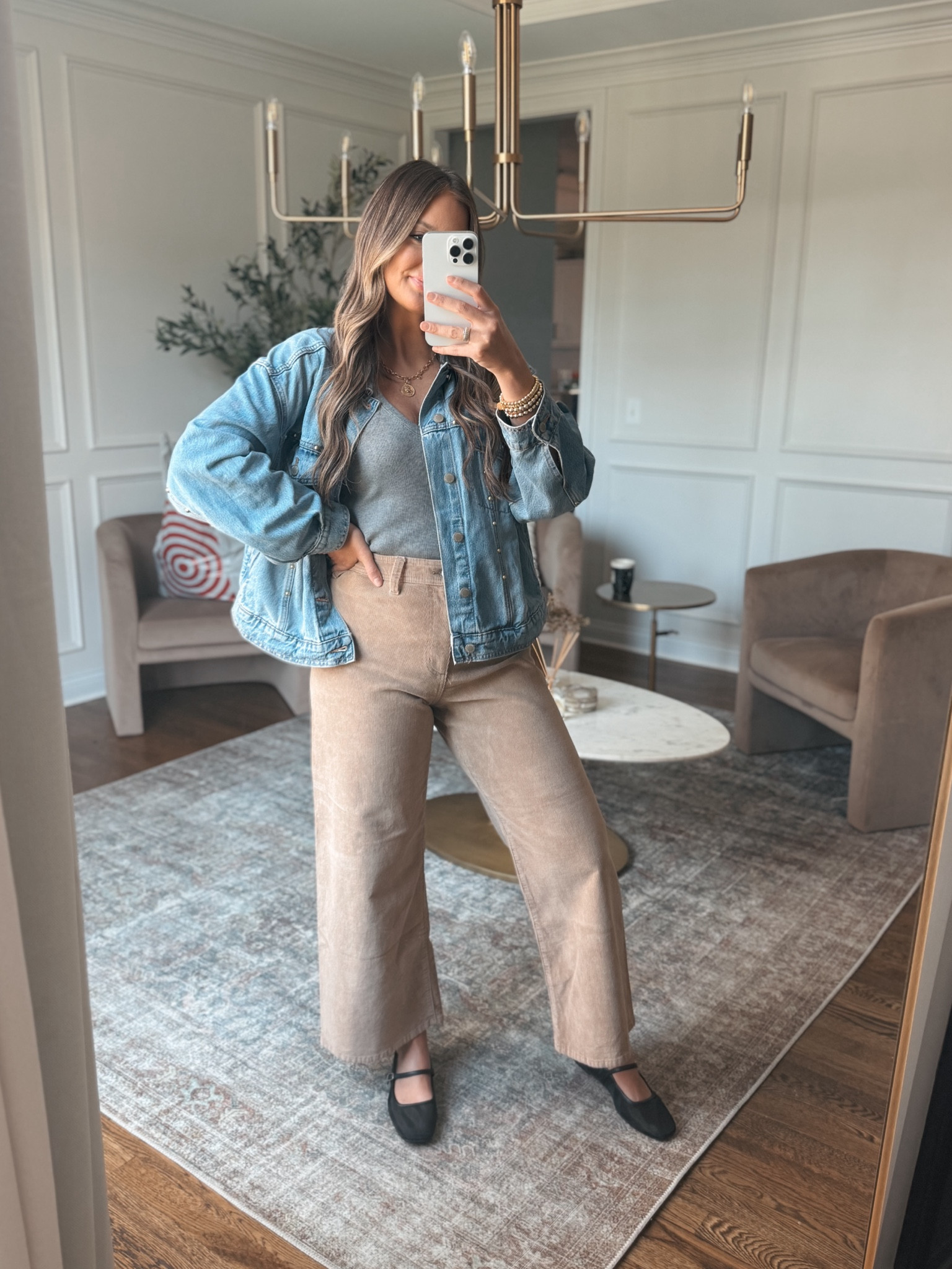 Target Fall Outfit Idea this denim jacket with gold studded detail is online and SO cute! The corduroy pants are on sale under $20! 

Denim jacket size medium 
Corduroy pants true to size 10



#LTKFindsUnder50 #LTKSeasonal #LTKxTarget
