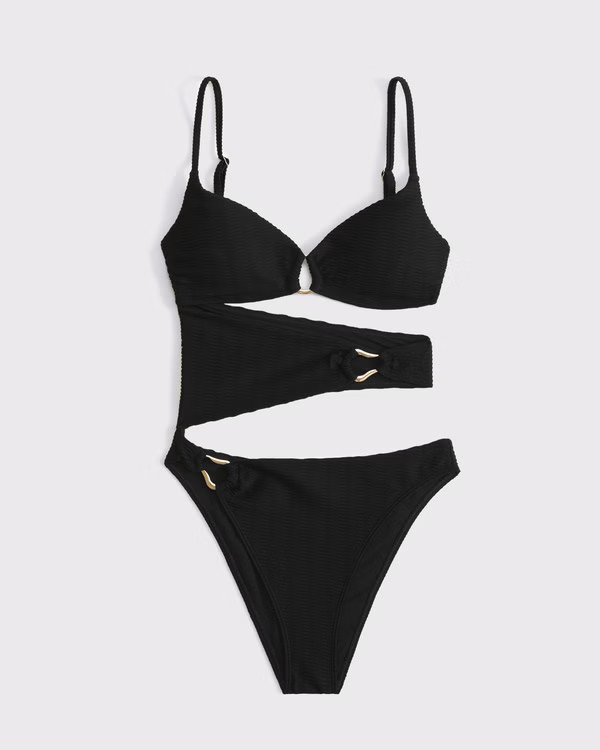 Women's Hardware Cutout One-Piece Swimsuit | Women's Swimwear | Abercrombie.com | Abercrombie & Fitch (US)