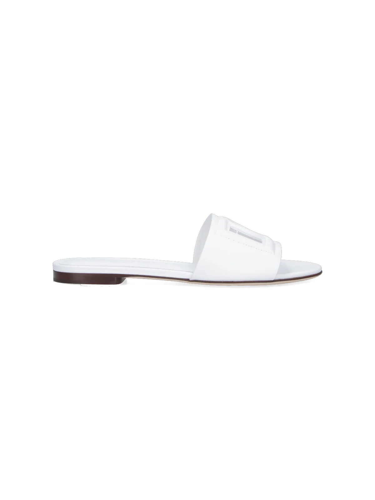Dolce & Gabbana Calf Leather Slide Sandal — White - 36 | Italist Inc.