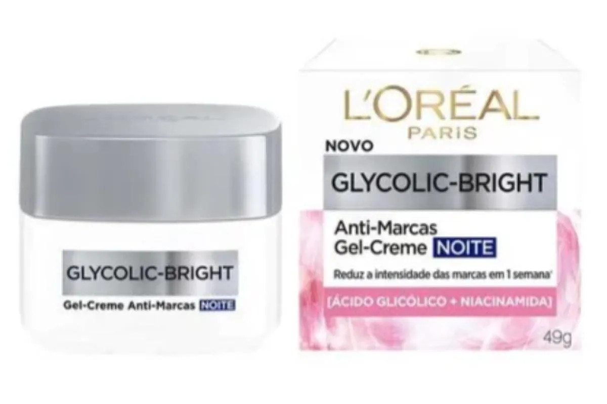 Glycolic-Bright Noite Gel Creme Facial Anti-Marcas L´Oreal 49G | DrogaRaia (BR)