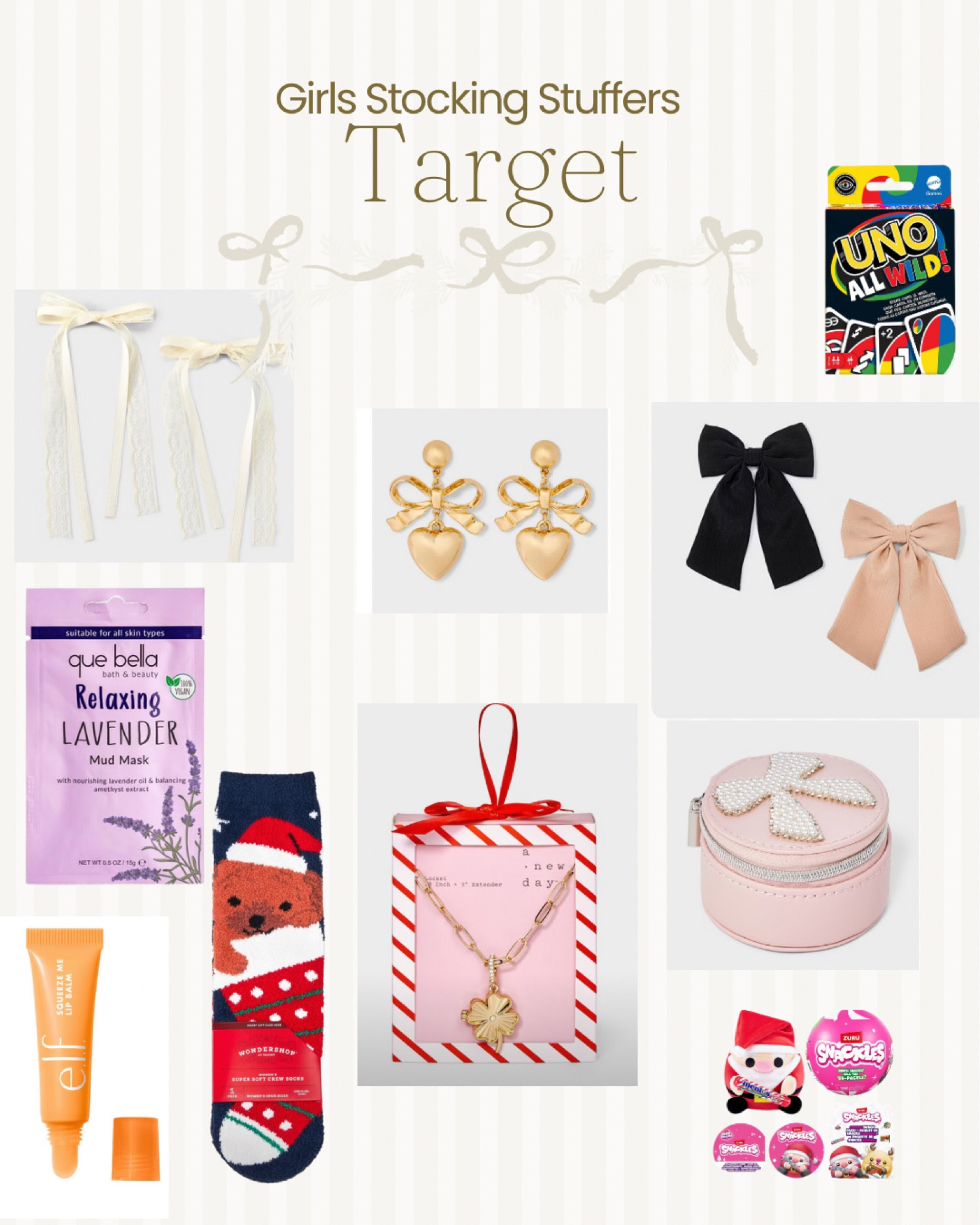 Stocking stuffers for girls from Target! Bows, jewelry, card games, socks, and more! 

#LTKGiftGuide #LTKHoliday #LTKKids
