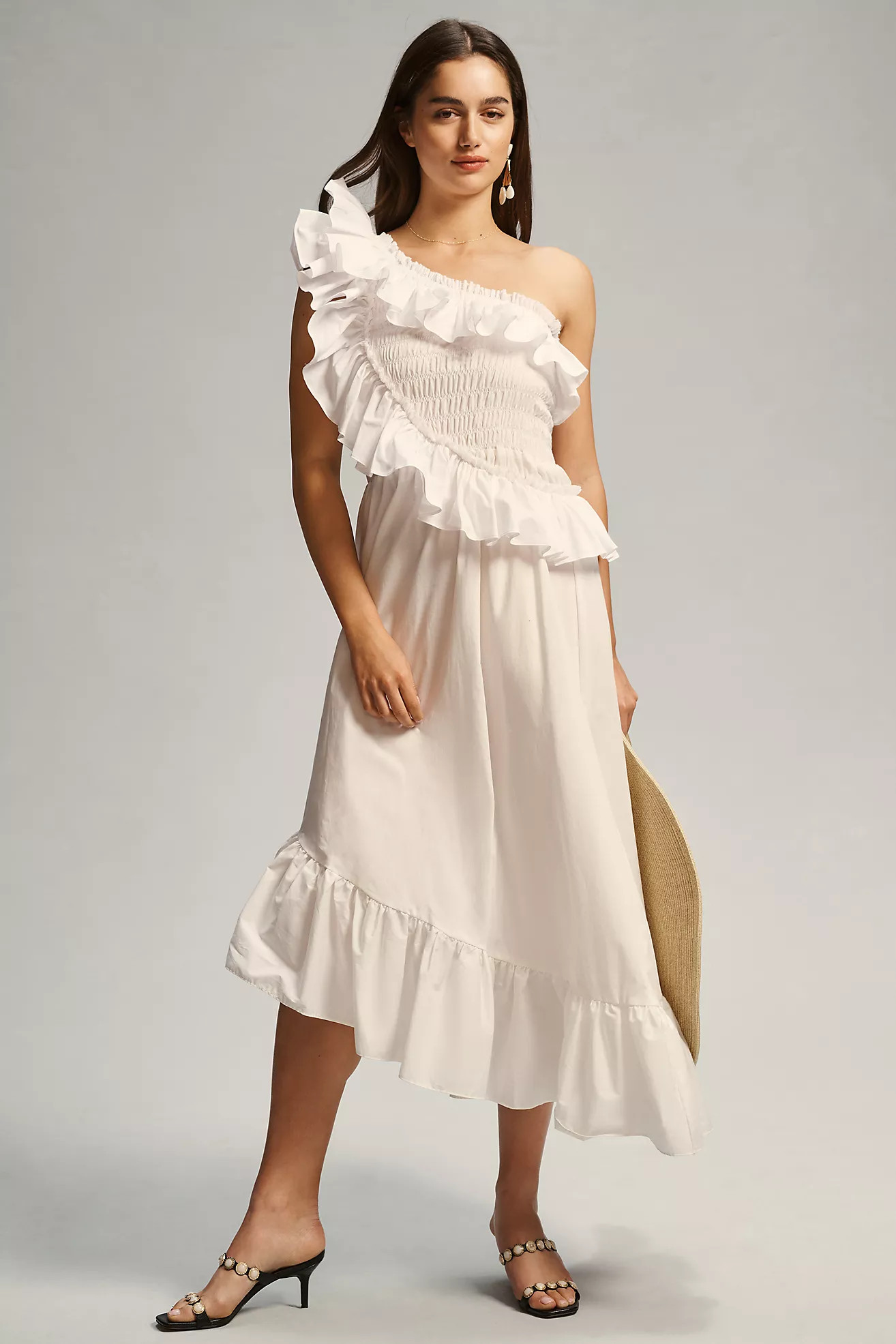 MISA Sandersun Ruffled One-Shoulder Dress | Anthropologie (US)