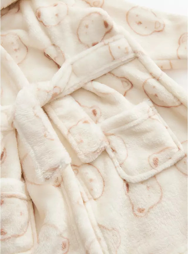 Unisex Cream Bear Dressing Gown 3-6 months | Tu Clothing