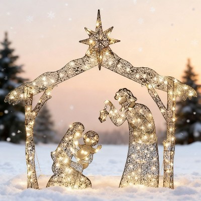 Joyfy 5 FT Christmas Nativity Scene Yard Light with 160 LEDs for Xmas Outdoor Garden Holiday Deco... | Target