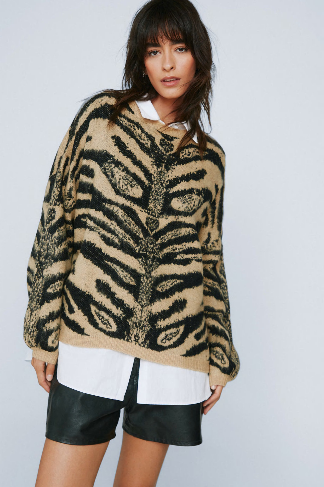 Animal Print Oversized Sweater | Nasty Gal (US)