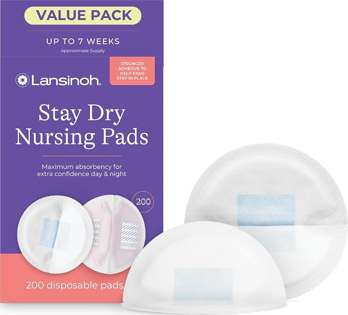 Lansinoh Stay Dry Disposable Nursing Pads, Soft and Super Absorbent Breast Pads, Breastfeeding Es... | Amazon (US)