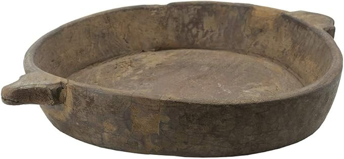 A&B Home Carved Wooden Decorative Bowl w/Handle D14.5x4 | Amazon (US)