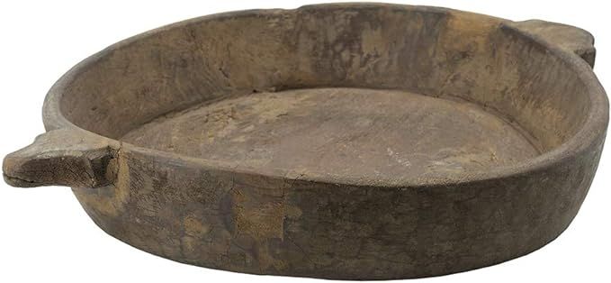A&B Home Carved Wooden Decorative Bowl w/Handle D14.5x4 | Amazon (US)