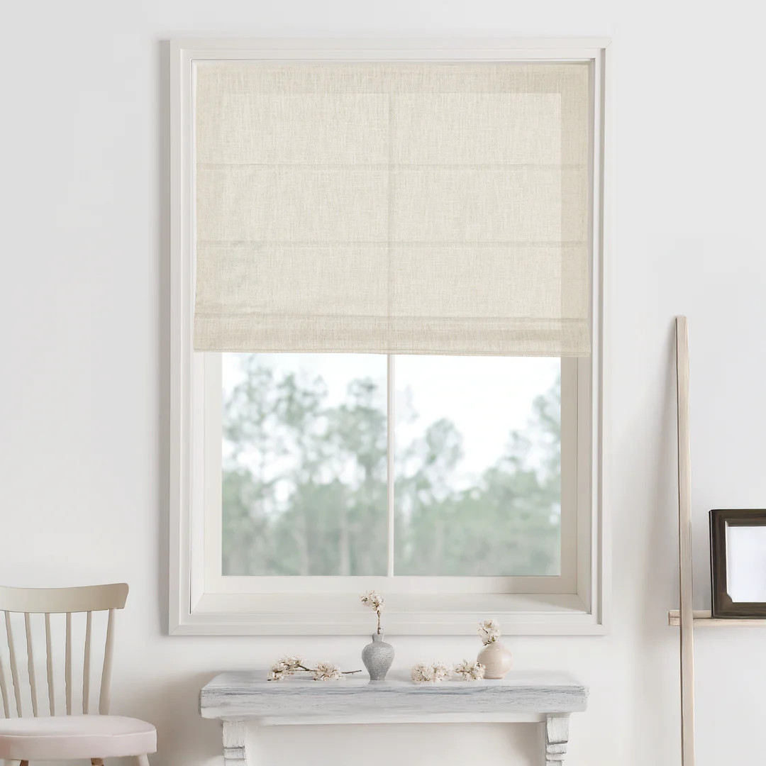Lily Linen Roman Shades & Blinds | Plain Fold | NeutralCurtains