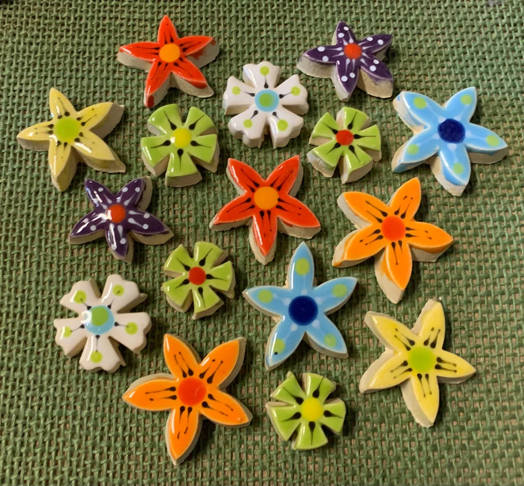 Small Blossoms Variety Handmade Ceramic Mosaic Tile Grab Bag | Etsy (US)