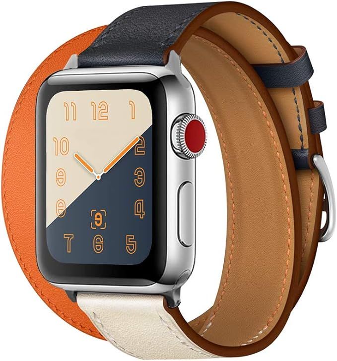 CAILIN Band iWatch Series 1 Series 2Series 3 Series4, Luxury Genuine Leather Smart Watch Band Str... | Amazon (US)