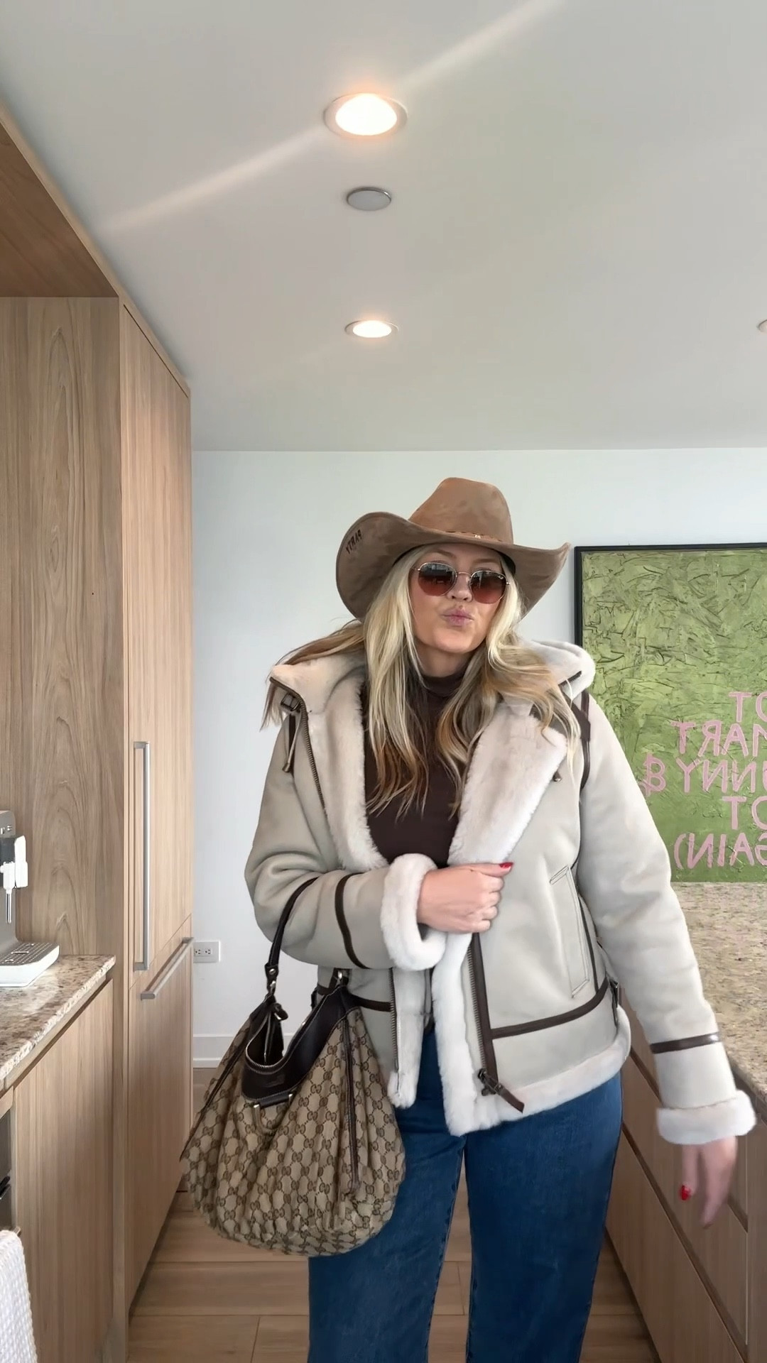 styling my overland jane sheepskin b-3 bomber jacket four ways! #ad