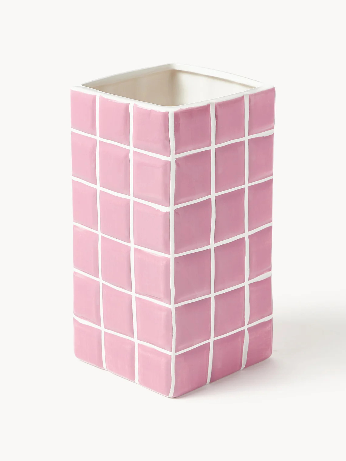Vase design look carrelage Tile, haut. 21 cm | Westwing EU