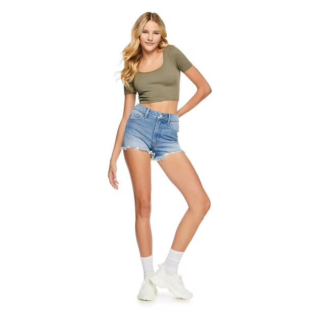 No Boundaries Women's High-Rise Denim Short | Walmart (CA)