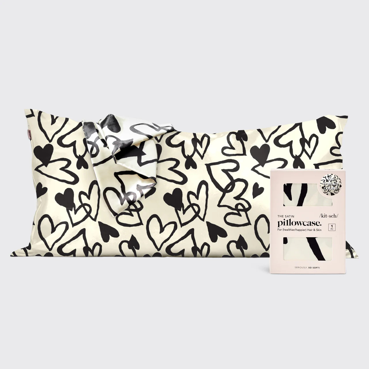 Satin Pillowcase King - Heart | Kitsch