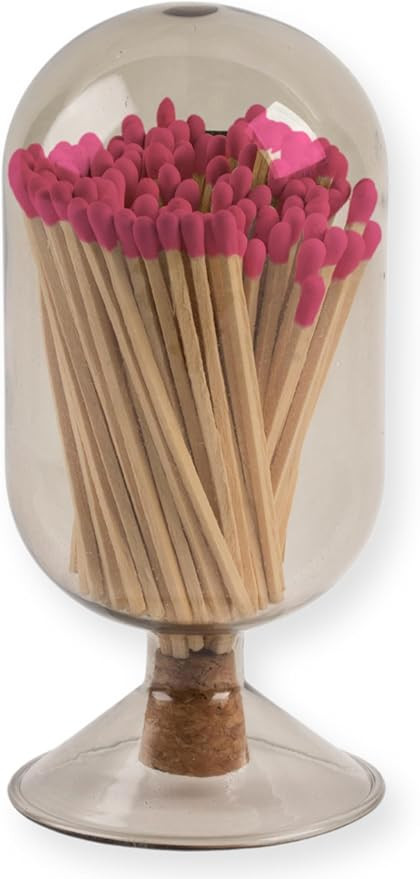 Glass Match Cloche - Matches in a Jar with Striker. Long Matches for Candles, Fireplace, Bath Sal... | Amazon (US)