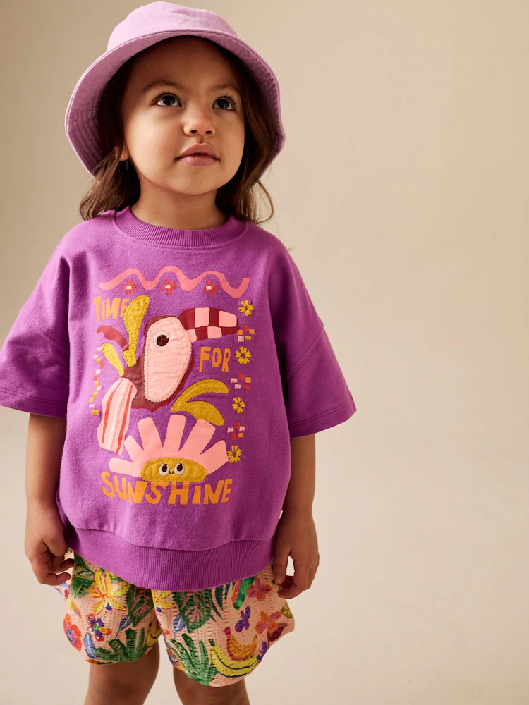 Purple Tropical Top and Shorts Set (3mths-7yrs) | Next US