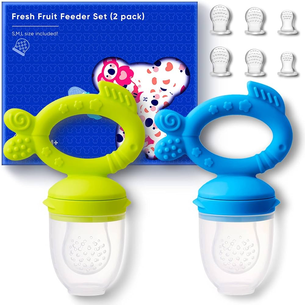 KoalaZoom Baby Fruit Feeder Pacifier Fresh Food Feeder (2 Count), Silicone Fruit Teether for Babi... | Amazon (US)