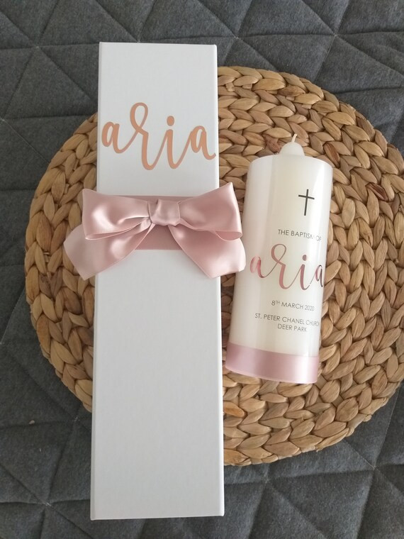 Personalized Baptism Christening Candle and Keepsake Gift Box | Etsy | Etsy (CAD)