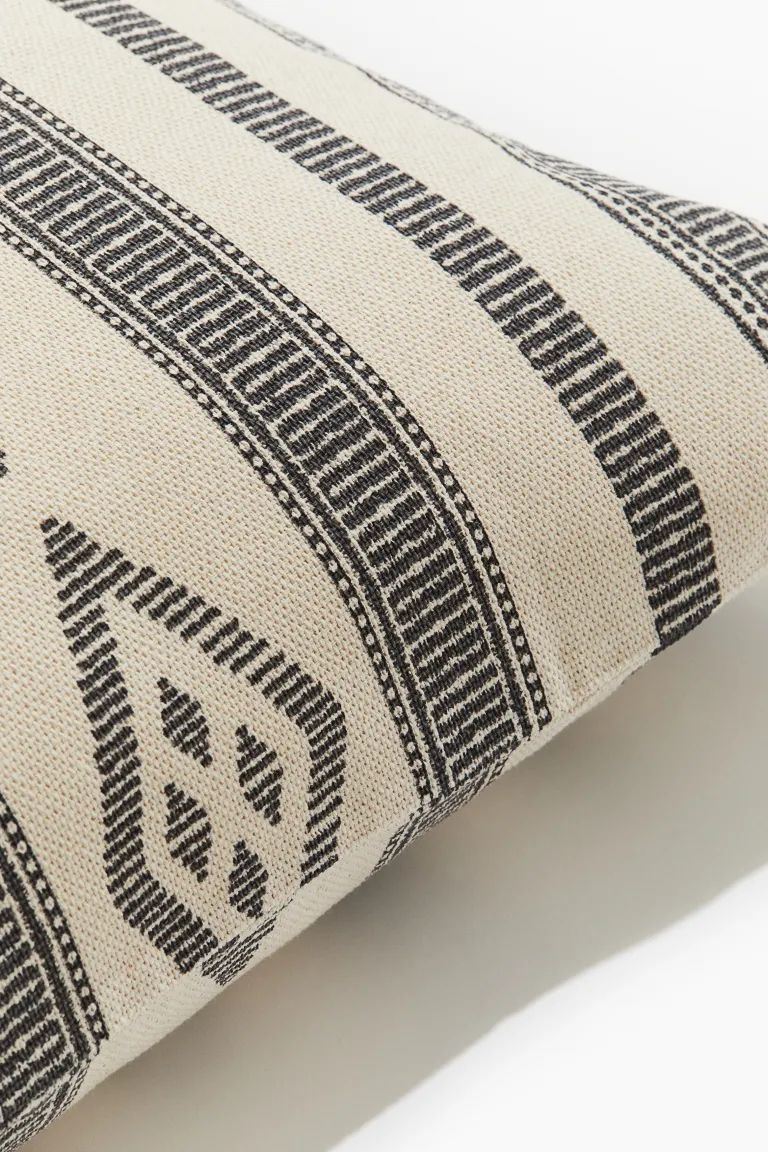Patterned Cushion Cover - Light beige/dark gray - Home All | H&M US | H&M (US + CA)