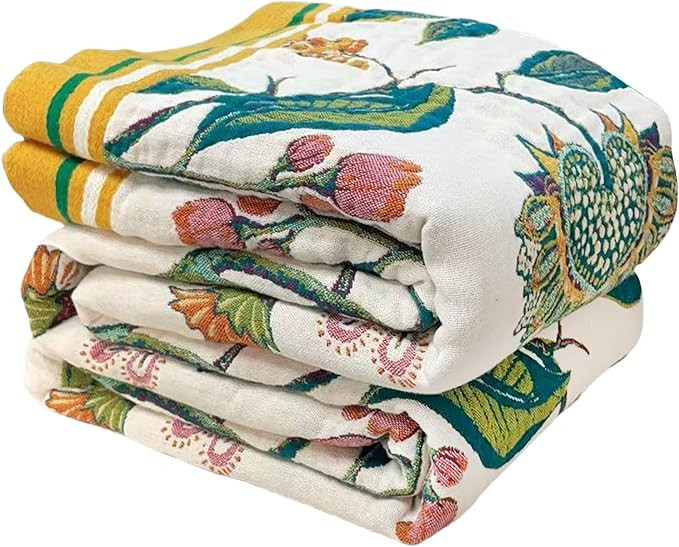 Movanne Boho Throw Blanket for Bed-100% Cotton Soft Breathable Farmhouse Decor Boho Quilt for Sof... | Amazon (US)