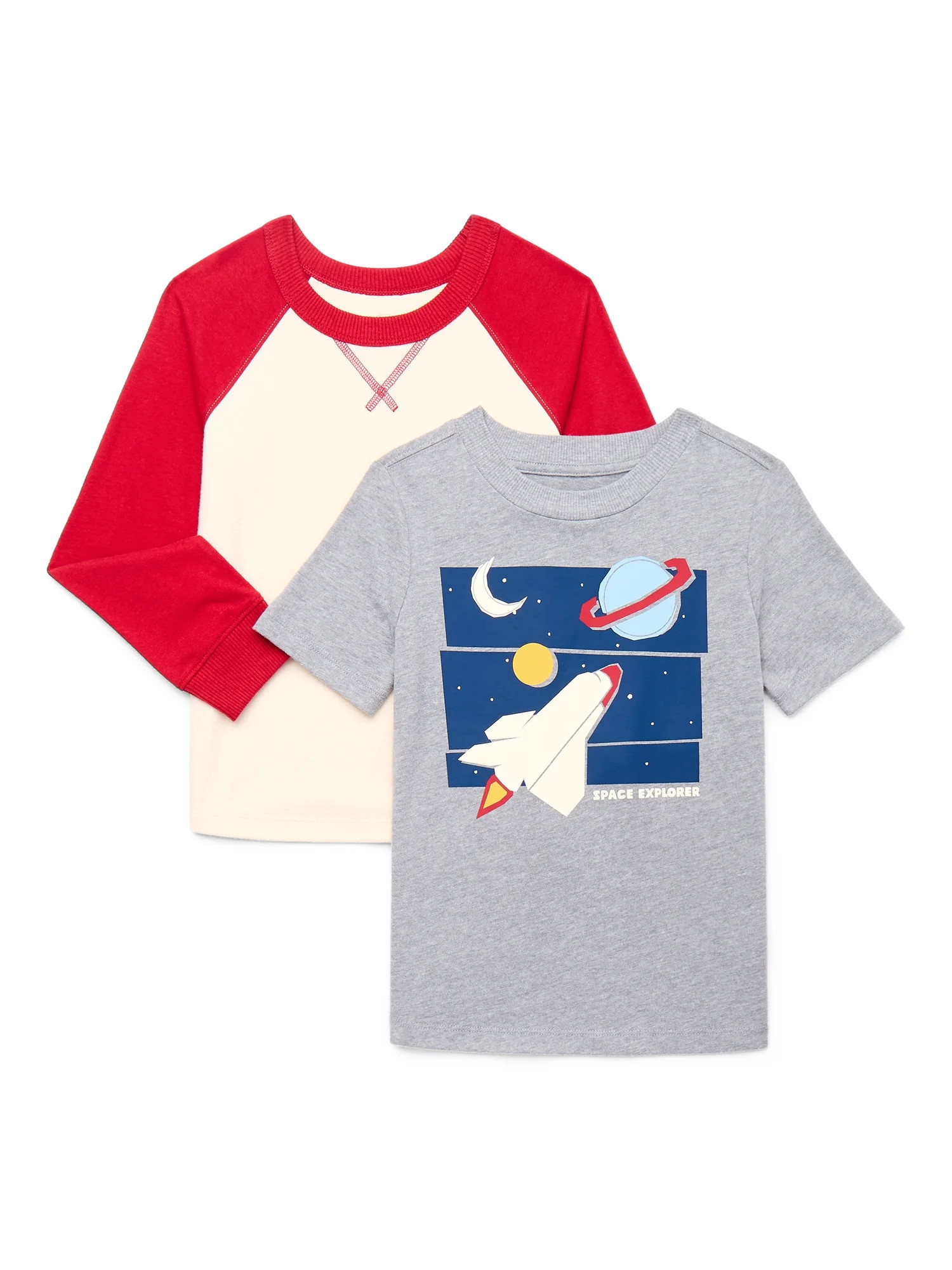 Wonder Nation Boys Tees with Long and Short Sleeves, 2-Pack, Size 4-10 | Walmart (US)