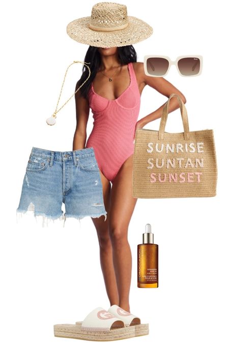 This swimsuit could easily be worn as a super cute bodysuit! This beach bag is a favorite for this season too! 

#LTKunder100 #LTKFind #LTKswim