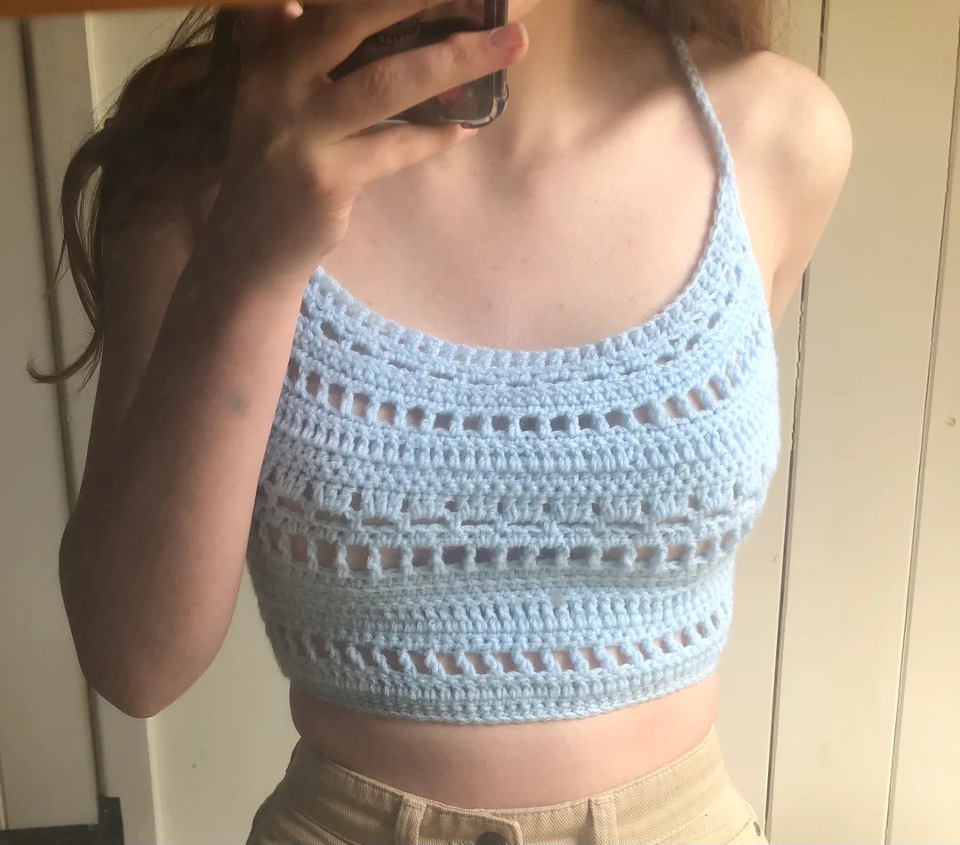 Handmade Crochet Crop Top Available in Multiple Colours - Etsy | Etsy (US)