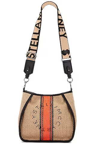 Mini Linen Striped Logo Crossbody Bag | FWRD 