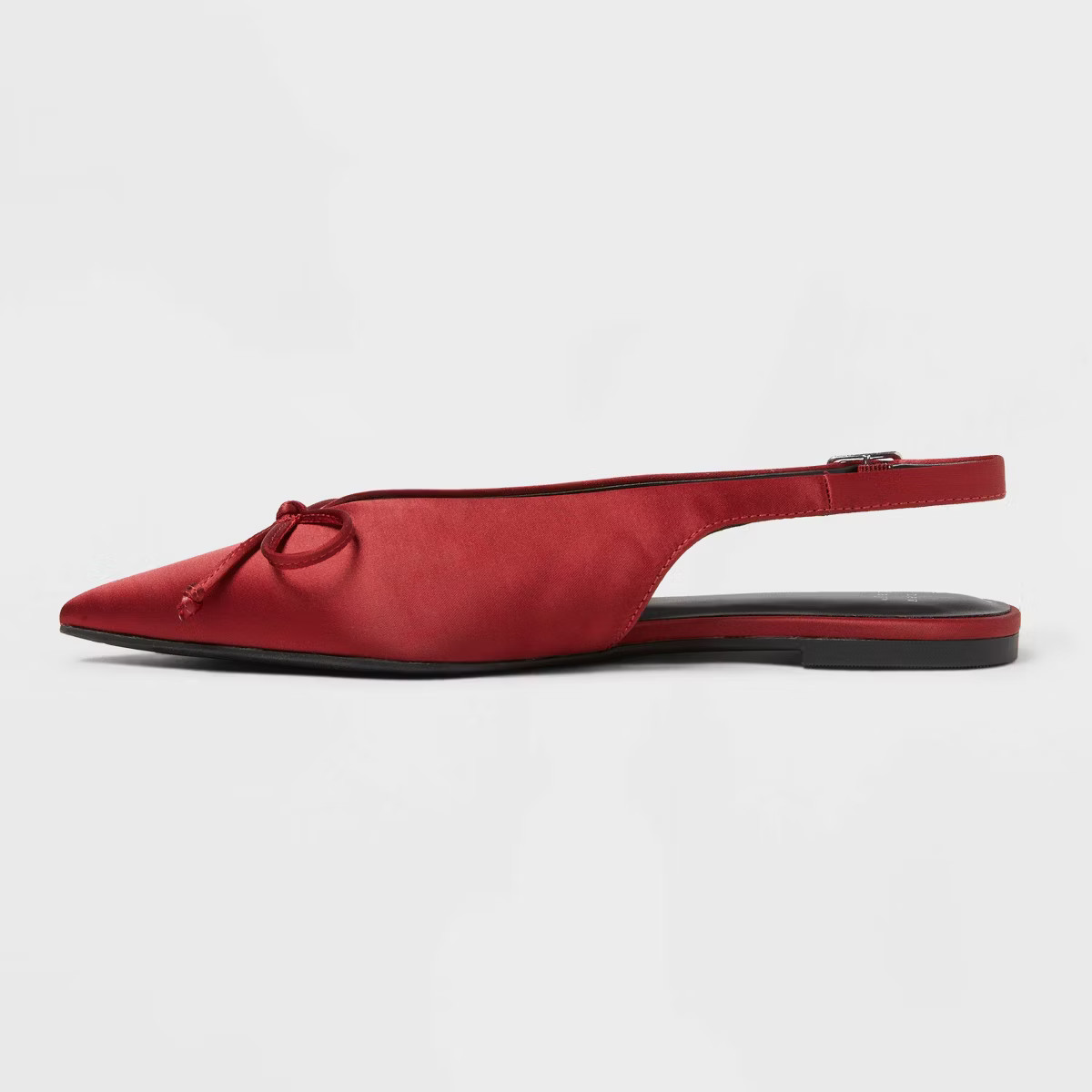 Women’s Camille Satin Slingback Bow Flats - A New Day™ Red | Target
