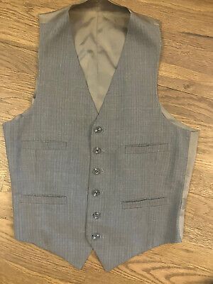 Vintage 70's Vest Adult Med. Gray Tan Pinstripe Button Suit Adjustable 40” Chest  | eBay | eBay US