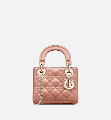 Mini Lady Dior Bag Rose Des Vents Patent Cannage Calfskin | DIOR | Dior Beauty (US)
