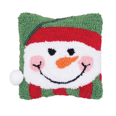 C&F Home Happy Snowman Hooked Small Petite Christmas Holiday Throw Pillow, 8" x 8" | Target