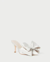 Margot Cream Satin Bow Mule | Loeffler Randall