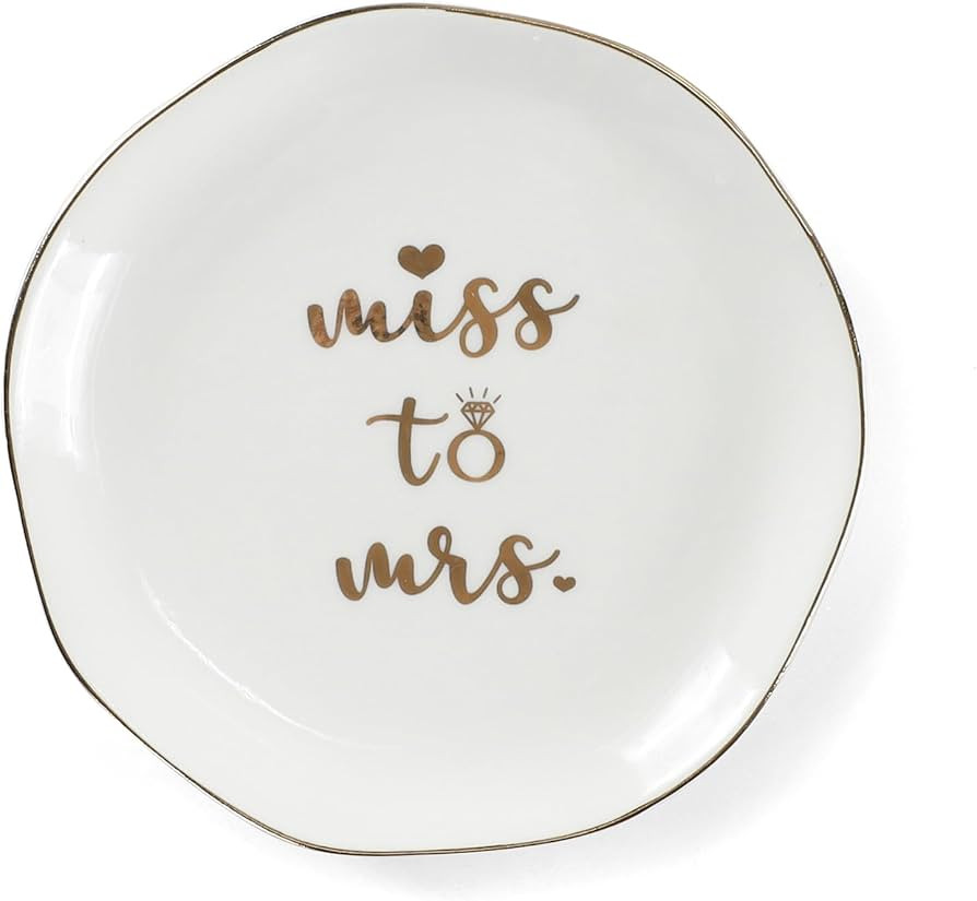 HOME SMILE Miss to Mrs Ring Dish- Bride Gifts For Her,Bridal Shower Gifts For Bride-Bride To Be G... | Amazon (US)