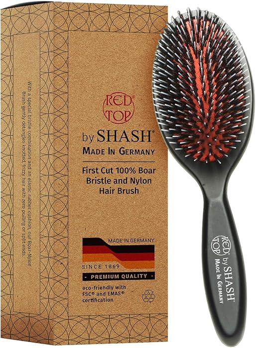 Brush Nylon 100% First Cut Boar Bristle Suitable For Normal to Thick Hair Gently Detangles Soften... | Amazon (US)