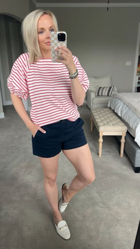The cutest outfit for Memorial Day or the Fourth of July! Love the red and white with the blue shorts. 6 in the shorts, medium in the top. 

#LTKstyletip #LTKfindsunder50
