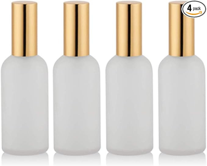 Frosted Glass Spray Bottle 4 Pcs Fine Mist Atomizer Fragrance Perfume Empty Bottles Aromatherapy ... | Amazon (US)