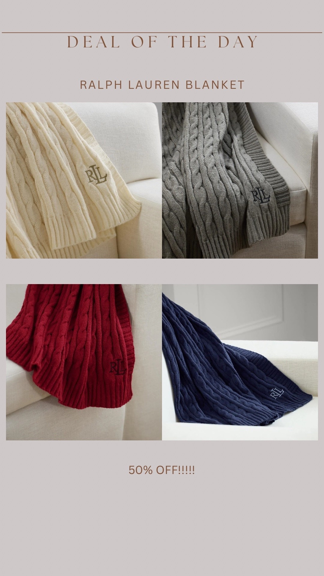 These Ralph Lauren blankets didn’t even go on sale for Black Friday!!! Now 50% off 😍🚨👀 

#LTKGiftGuide #LTKSeasonal #LTKHome