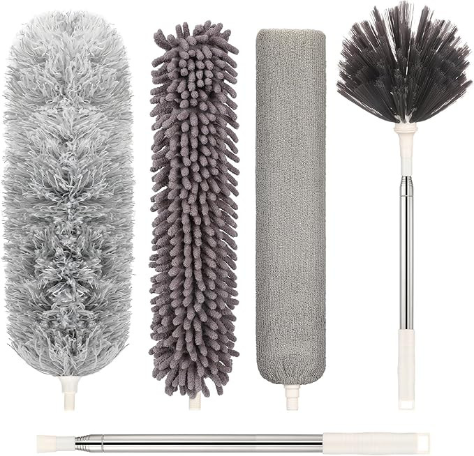 Microfiber Duster with Extension Pole(Stainless Steel) 30 to 100 Inches, Washable Dusters, Reusab... | Amazon (US)