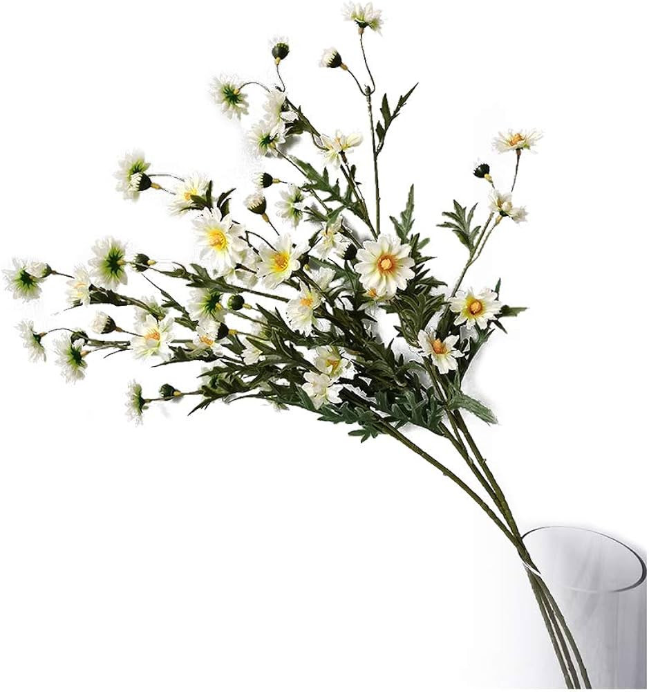 3 Bouquet Artificial Daisy Chamomile Fake Silk Marguerites Flowers Home Hotel Office Garden Craft... | Amazon (US)